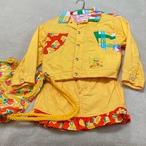 Colorful Unique 3 pce BENETTON Kids' Jacket and Skirt Set with MATCHING backpack